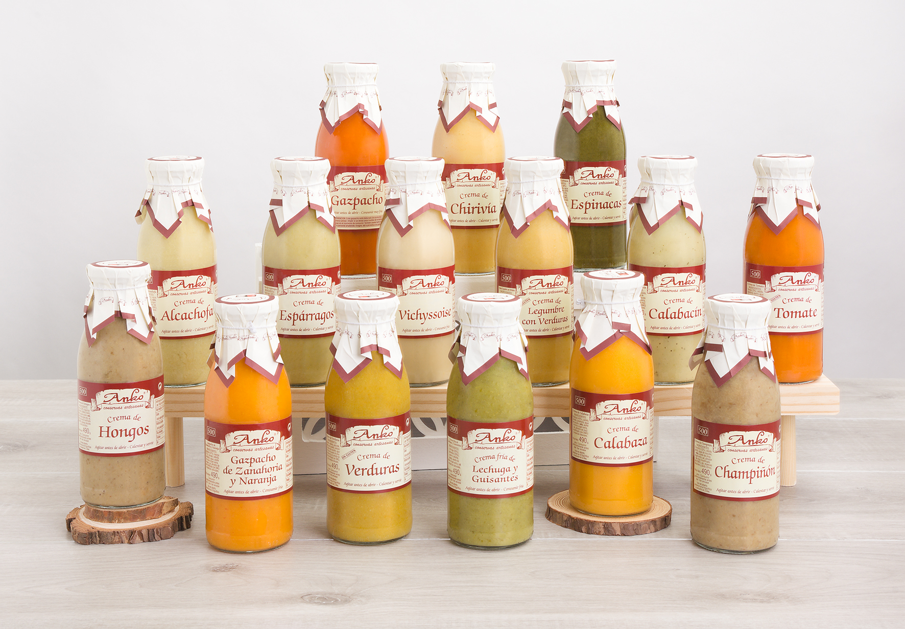 Bodegón familia de cremas artesanas Anko.